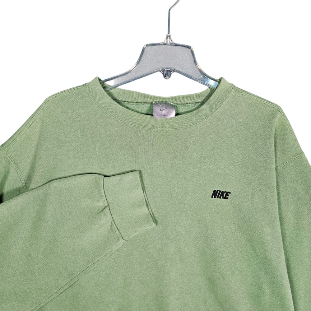 Vintage Nike Crewneck Mens XL Green Embroidered Spell Out Sweatshirt 90s Y2K USA
